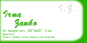 irma zambo business card